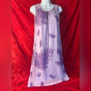 Purple Midi Scoop Neck Sundress for Resort Wear